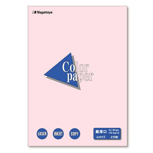 ナ-3519 カラーペーパーA4最厚口25P さくら 1冊 (ご注文単位1冊)【直送品】