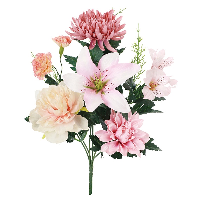 ポピー 造花　洋花カラー仏花ブッシュ L　ピンク FP-1027-P 1本（ご注文単位8本）【直送品】