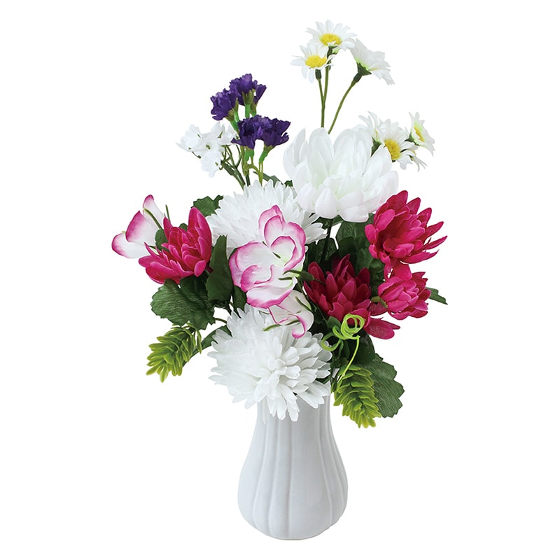 ポピー 造花　仏組花アレンジ　トルコキキョウ  FPT-036 1個（ご注文単位1個）【直送品】