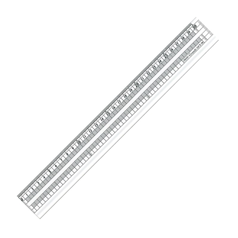 共栄プラスチック グランデ カッティング定規 方眼みぞ付 30cm 透明 GCT-30 1本(ご注文単位1本)【直送品】