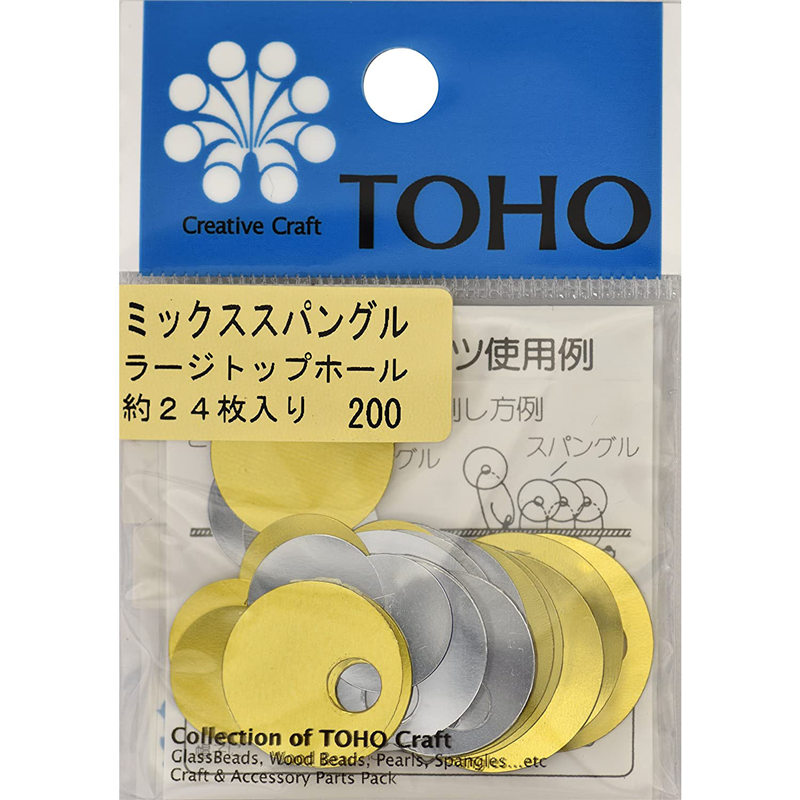TOHO スパングル ラージトップホール ミックス 約24枚入り 1枚(ご注文単位1枚)【直送品】