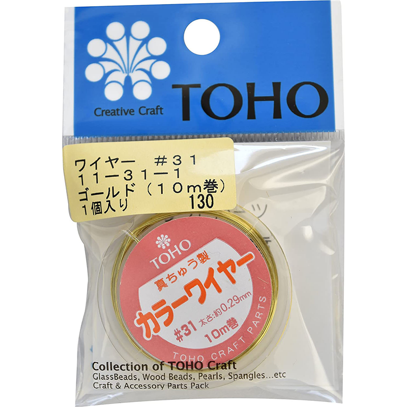 TOHO ワイヤー #31 太さ約0.29mm×長さ約10m巻 ゴールド 11-31-1 1枚（ご注文単位1枚）【直送品】