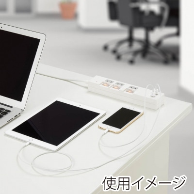 ヤザワコーポレーション 個別スイッチ付3AC+2USB 3.4A ホワイト Y02KS532WH2U 1個(ご注文単位1個)【直送品】