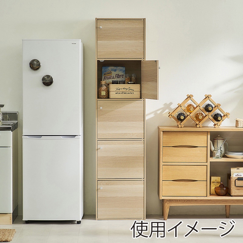 アイリスオーヤマ CBボックス　木製扉付　5段 ナチュラル CX-55FD 1個（ご注文単位1個）【直送品】