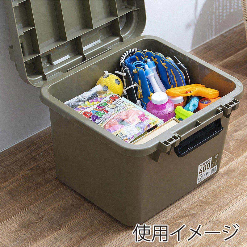 アイリスオーヤマ コンテナボックス　TRAILBOX　400 28L　カーキ TRB-400 1個（ご注文単位1個）【直送品】