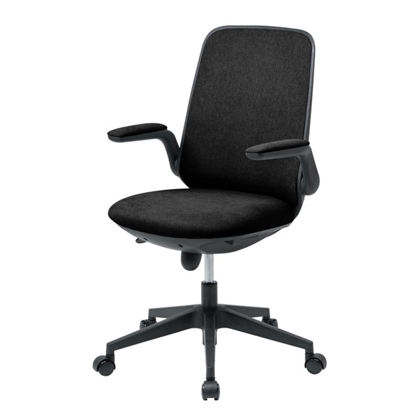 サンワサプライ オフィスチェア 肘かけ付き ブラック SNC-T161BK 1個（ご注文単位1個）【直送品】