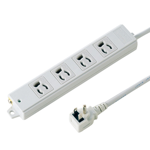 サンワサプライ 工事物件タップ L型プラグ 3P 4個口 3m TAP-K4L-3 1個(ご注文単位1個)【直送品】