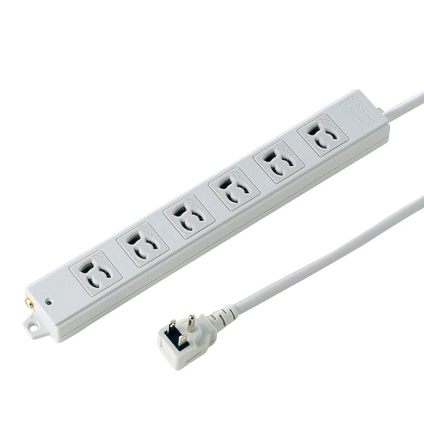 サンワサプライ 工事物件タップ L型プラグ 3P 6個口 5m TAP-K6L-5 1個(ご注文単位1個)【直送品】