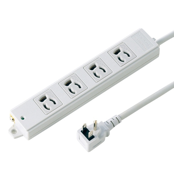 サンワサプライ 工事物件タップ L型プラグ エココード 3P 4個口 5m TAP-KE4L-5 1個(ご注文単位1個)【直送品】