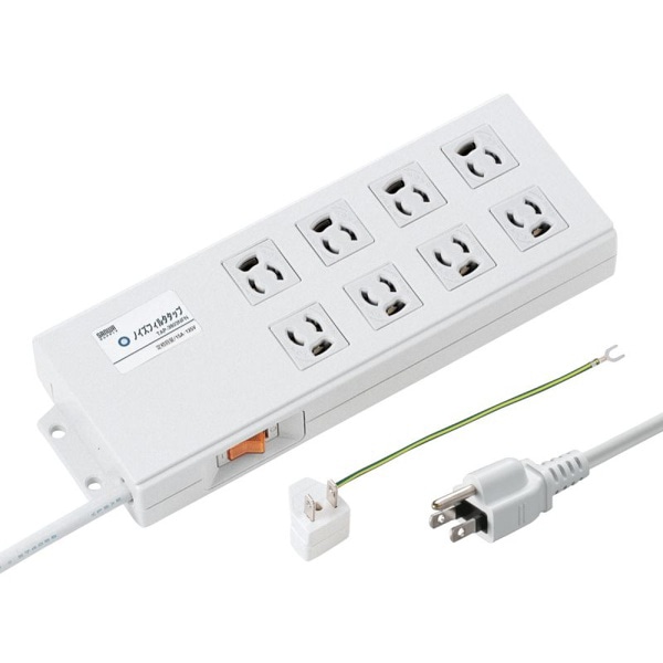 サンワサプライ ノイズフィルタタップ 3P 8個口 2m TAP-3803NFN 1個(ご注文単位1個)【直送品】