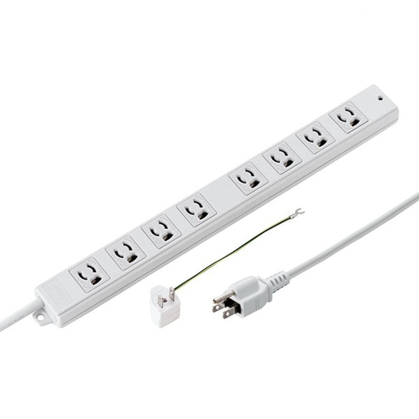 サンワサプライ 電源タップ 抜け止めタイプ 3P 8個口 2m TAP-MG3811N 1個(ご注文単位1個)【直送品】