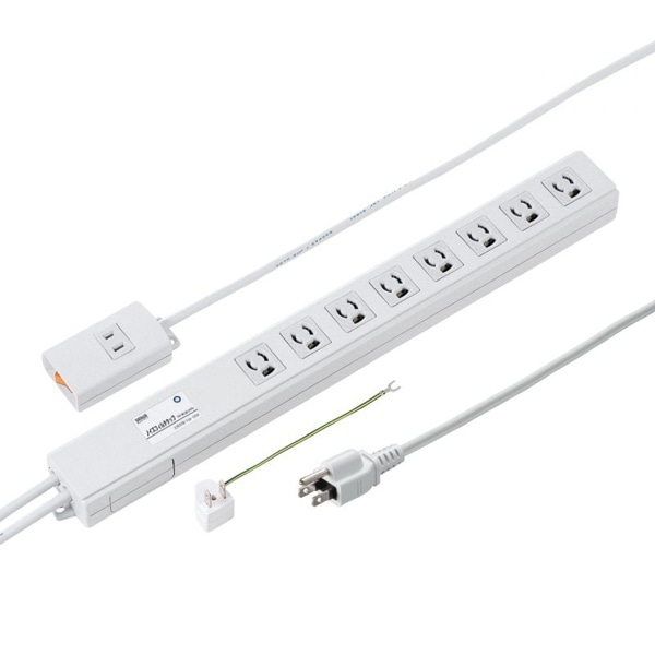 サンワサプライ ノイズフィルタタップ 3P 8個口 2m TAP-3812NFN 1個(ご注文単位1個)【直送品】