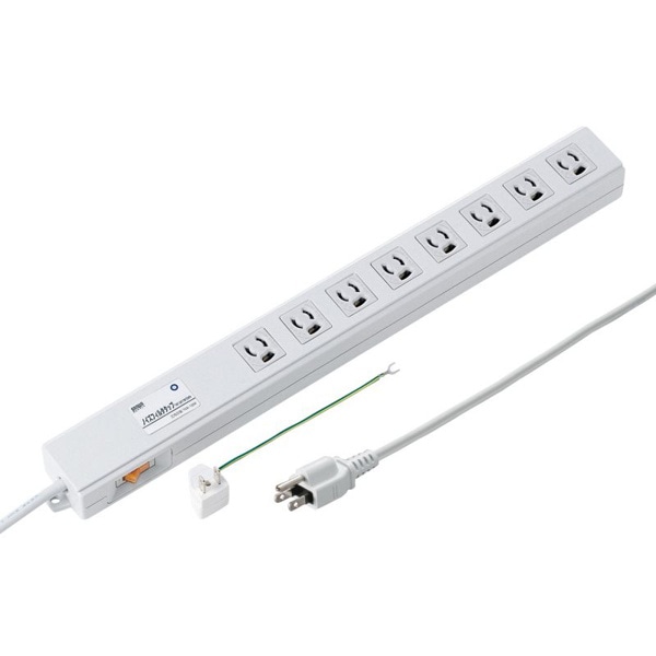 サンワサプライ ノイズフィルタタップ 3P 8個口 2m TAP-3811NFSWN 1個(ご注文単位1個)【直送品】