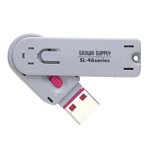 サンワサプライ USBコネクタ 取付けセキュリティ レッド SL-46-R 1個（ご注文単位1個）【直送品】