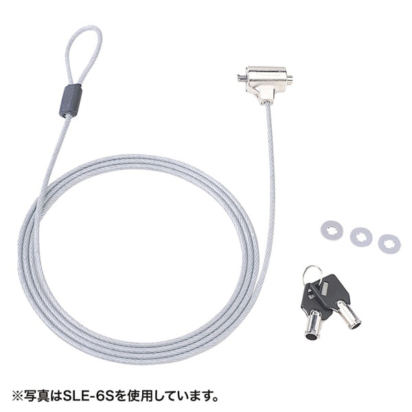 サンワサプライ eセキュリティ ワイヤー SL-31 長さ1m 鍵No.ランダム SLE-9S 1個（ご注文単位1個）【直送品】
