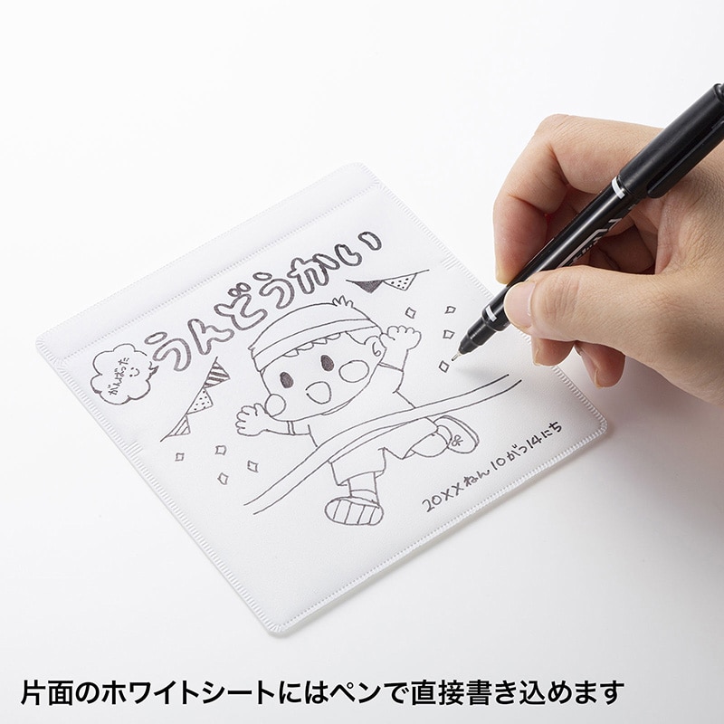 サンワサプライ ブルーレイディスク対応不織布ケース  FCD-FNBDW50　片面ホワイト 1個（ご注文単位1個）【直送品】