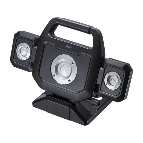 サンワサプライ 高輝度LED投光器 充電式 LED-FL1BK 1個(ご注文単位1個)【直送品】