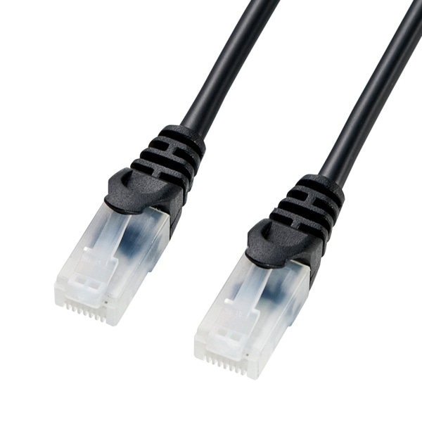 サンワサプライ ツメ折れ防止LANケーブル カテゴリ5e 3m ブラック LA-Y5TS-03BK 1個（ご注文単位1個）【直送品】