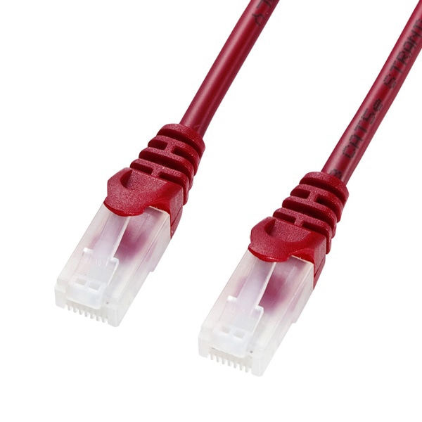 サンワサプライ ツメ折れ防止LANケーブル カテゴリ5e 1m レッド LA-Y5TS-01R 1個（ご注文単位1個）【直送品】