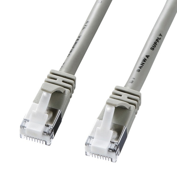 サンワサプライ ツメ折れ防止STP LANケーブル カテゴリ5e 0.5m ライトグレー KB-STPTS-005 1個（ご注文単位1個）【直送品】