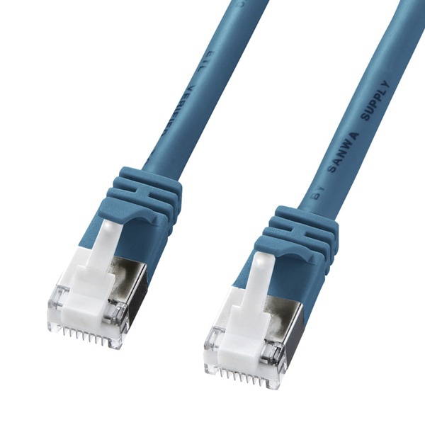 サンワサプライ ツメ折れ防止STP LANケーブル カテゴリ5e 0.5m ブルー KB-STPTS-005BL 1個（ご注文単位1個）【直送品】