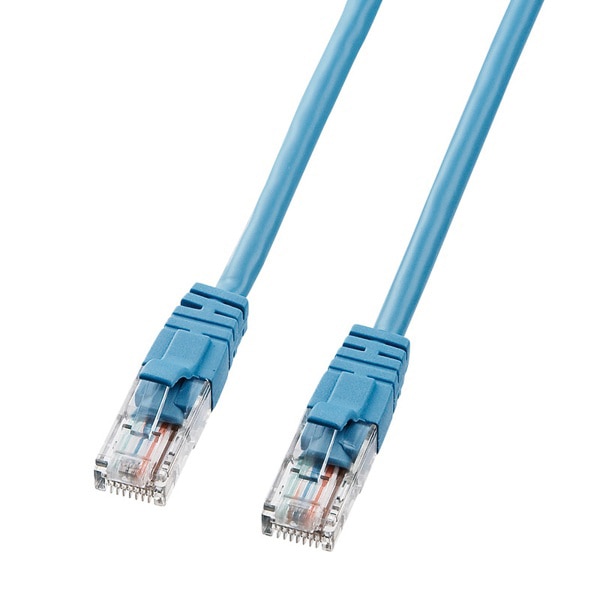 サンワサプライ エンハンスドLANケーブル カテゴリ5 2m ブルー LKB5Y-02BLN 1個（ご注文単位1個）【直送品】
