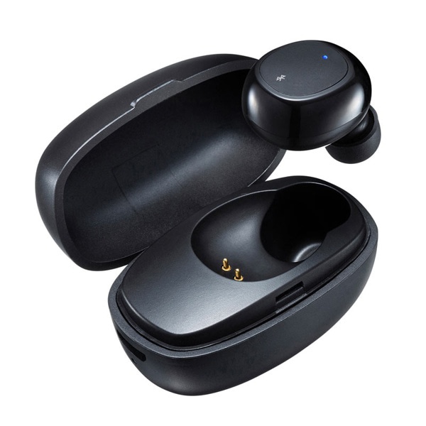 サンワサプライ 超小型 Bluetooth 片耳ヘッドセット 充電ケース付き MM-BTMH52BK 1個（ご注文単位1個）【直送品】