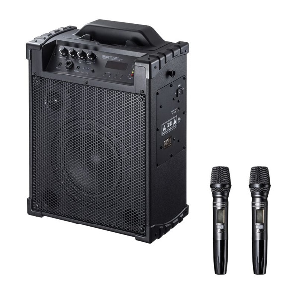 サンワサプライ 拡声器スピーカー ワイヤレスマイク付き バッテリー内蔵 MM-SPAMP14 1個（ご注文単位1個）【直送品】