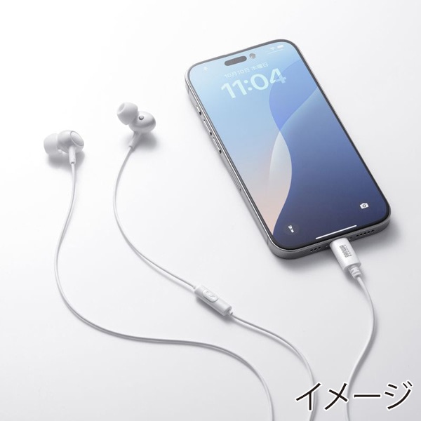 サンワサプライ イヤホンマイク USB Type-C ホワイト MM-HSTC04W 1個(ご注文単位1個)【直送品】