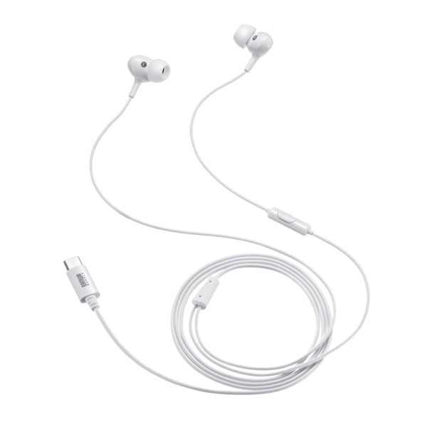 サンワサプライ イヤホンマイク USB Type-C ホワイト MM-HSTC04W 1個(ご注文単位1個)【直送品】