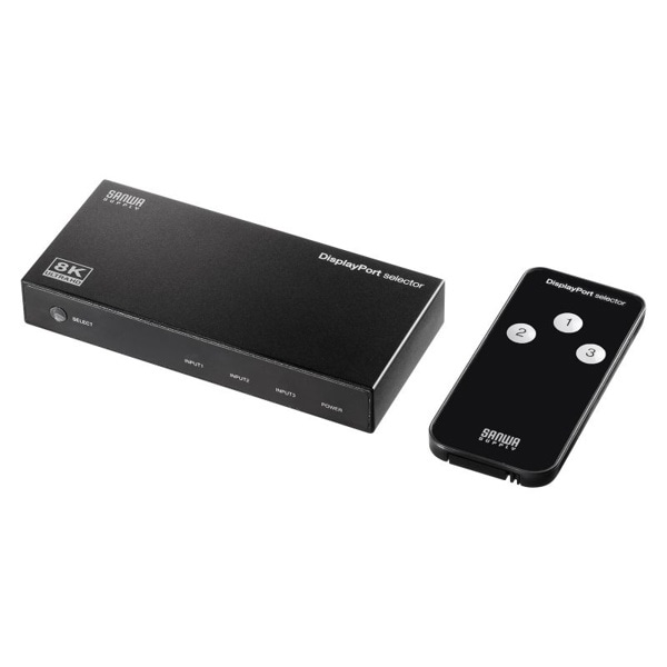 サンワサプライ ディスプレイポート切替器 3入力/1出力 SW-DP31R 1個(ご注文単位1個)【直送品】