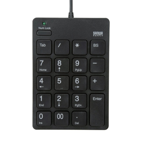 サンワサプライ USBテンキー ブラック NT-18UBK 1個（ご注文単位1個）【直送品】