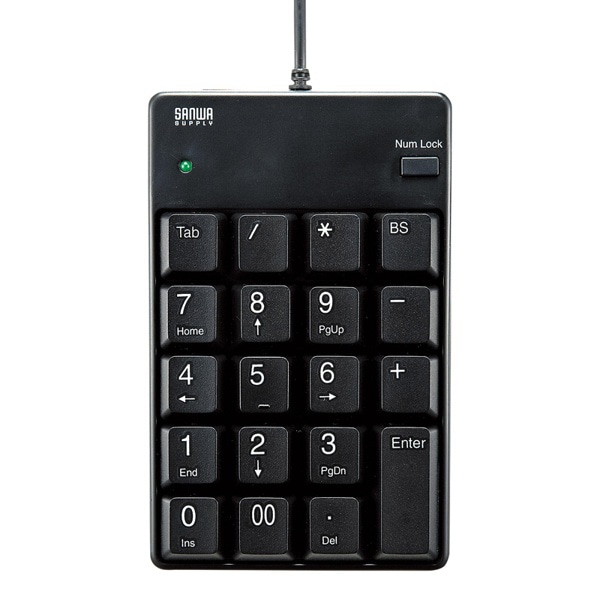 サンワサプライ USBテンキー TABキー付き ブラック NT-17UBKN 1個（ご注文単位1個）【直送品】
