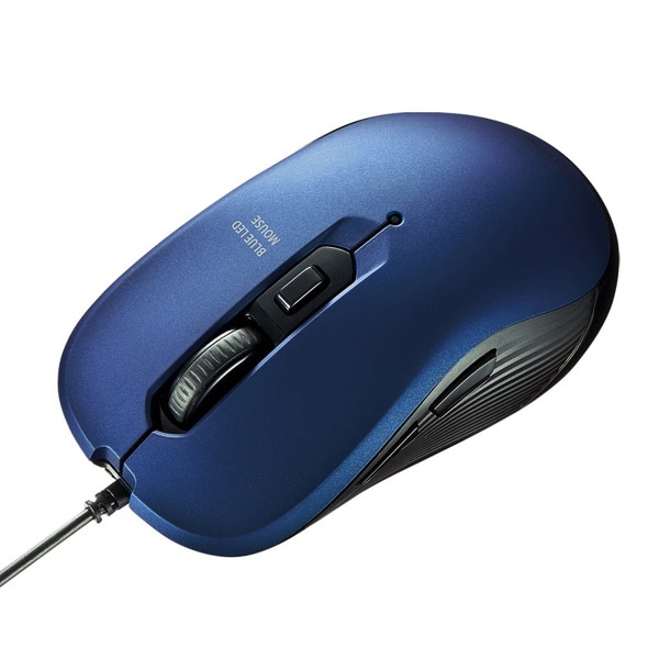 サンワサプライ 有線ブルーLEDマウス ブルー MA-BL114BL 1個（ご注文単位1個）【直送品】