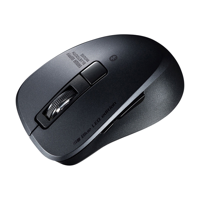 サンワサプライ 静音Bluetooth5.0 ブルーLEDマウス 5ボタン ブラック MA-BTBL155BK 1個(ご注文単位1個)【直送品】