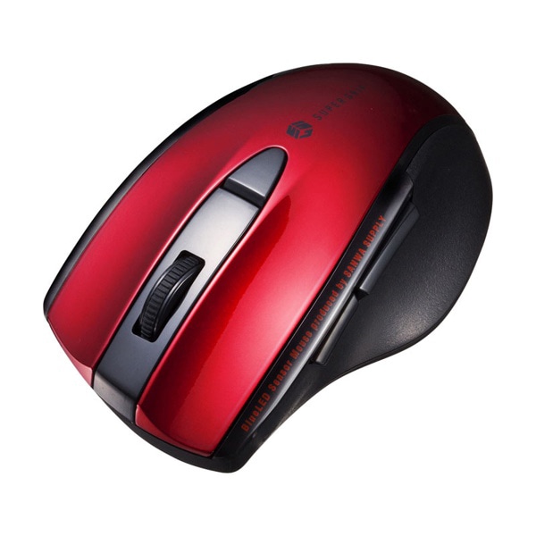 サンワサプライ 静音 Bluetooth ブルーLEDマウス レッド MA-BTBL167R 1個(ご注文単位1個)【直送品】