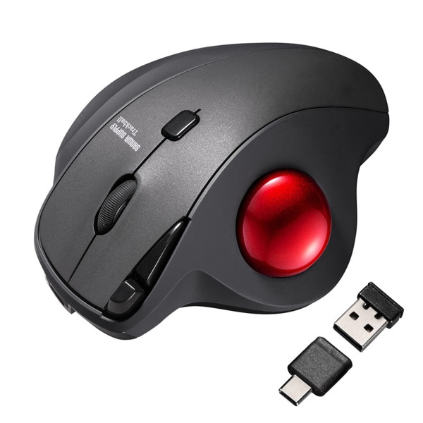 サンワサプライ ワイヤレス トラックボール 静音 5ボタン ブラック MA-WTB185BK 1個(ご注文単位1個)【直送品】