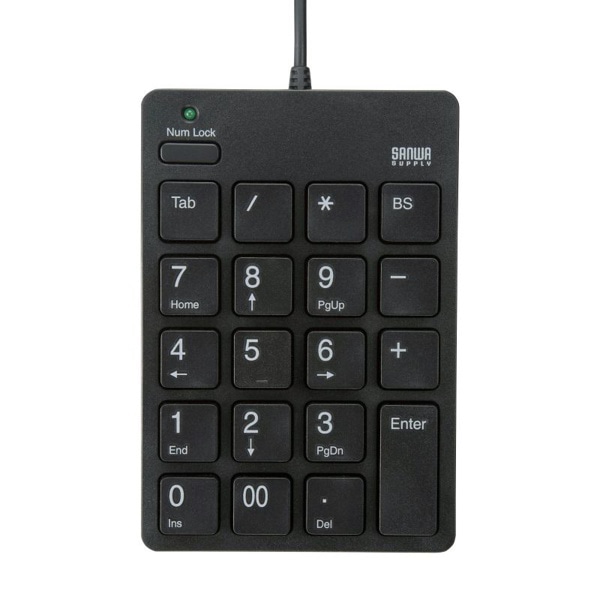 サンワサプライ USBテンキー Type-Cコネクタ ブラック NT-18CUBK 1個(ご注文単位1個)【直送品】
