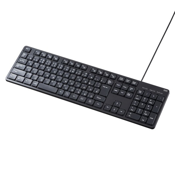 サンワサプライ 静音キーボード 有線 テンキーあり ブラック SKB-SL37BK 1個(ご注文単位1個)【直送品】