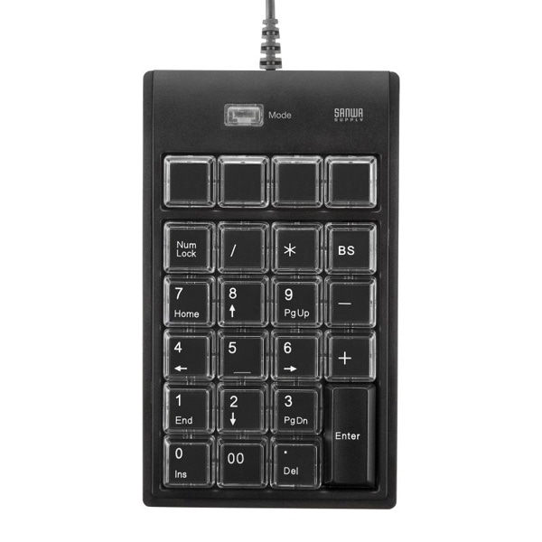 サンワサプライ プログラマブルテンキー ブラック NT-19UH2BKN2 1個(ご注文単位1個)【直送品】