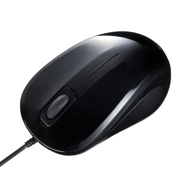 サンワサプライ 抗菌・静音 有線 ブルーLEDマウス ブラック MA-YBSK315BK 1個（ご注文単位1個）【直送品】