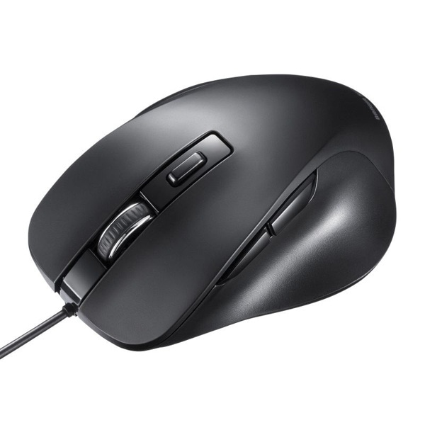 サンワサプライ 有線 ブルーLEDマウス 5ボタン ブラック MA-YB518BK 1個（ご注文単位1個）【直送品】