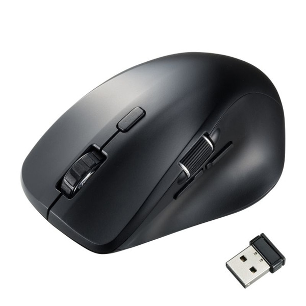 サンワサプライ 静音 ワイヤレスマウス サイドホイール付き 5ボタン ブラック MA-WBS524BK 1個（ご注文単位1個）【直送品】