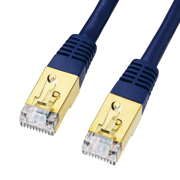 サンワサプライ LANケーブル カテゴリ7 0.2m ネイビーブルー KB-T7-002NVN 1個(ご注文単位1個)【直送品】