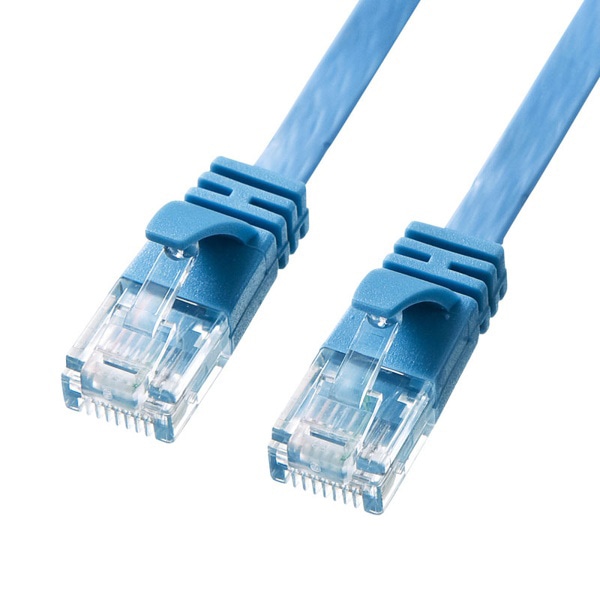 サンワサプライ フラットLANケーブル カテゴリ6A 3m ブルー KB-FL6A-03BL 1個（ご注文単位1個）【直送品】