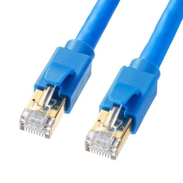 サンワサプライ LANケーブル カテゴリ8 1m ブルー KB-T8-01BL 1個(ご注文単位1個)【直送品】