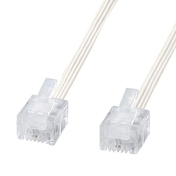 サンワサプライ やわらかスリムケーブル 7m ホワイト TEL-S2-7N2 1個(ご注文単位1個)【直送品】