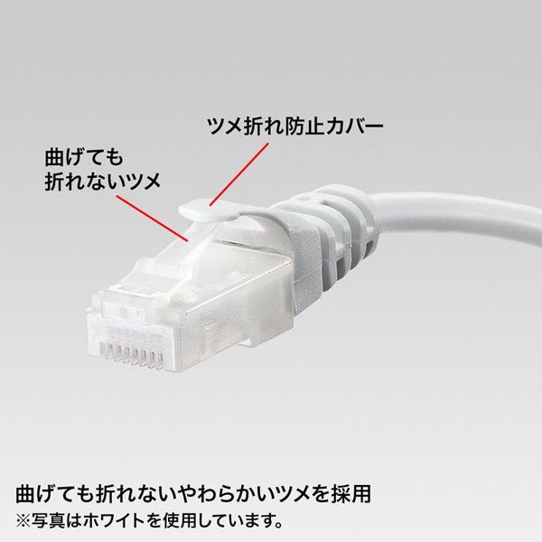 サンワサプライ ツメ折れ防止LANケーブル カテゴリ5e 10m オレンジ LA-Y5TS-10D 1個（ご注文単位1個）【直送品】