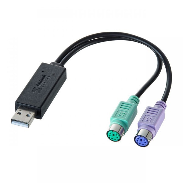 サンワサプライ USB-PS／2変換コンバータ 2ポート USB-CVPS6 1個（ご注文単位1個）【直送品】