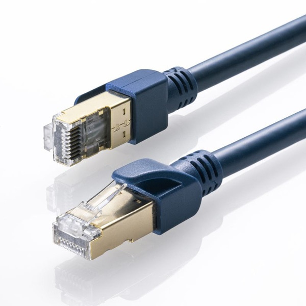 サンワサプライ ScTPハンダ産業用LANケーブル カテゴリ6A 1m ネイビーブルー KB-HS6A-01NV 1個(ご注文単位1個)【直送品】